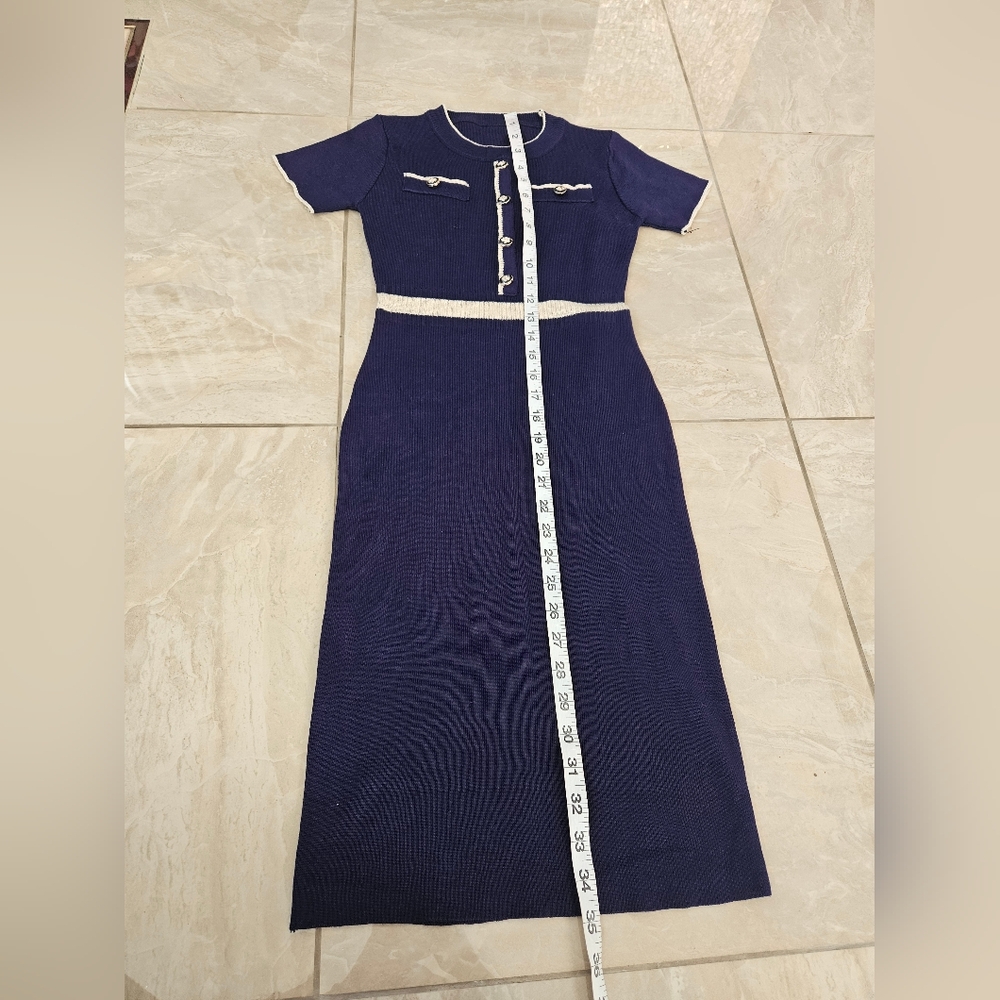 Blue and Gold Women's size small medium Dress - Picture 5 of 7